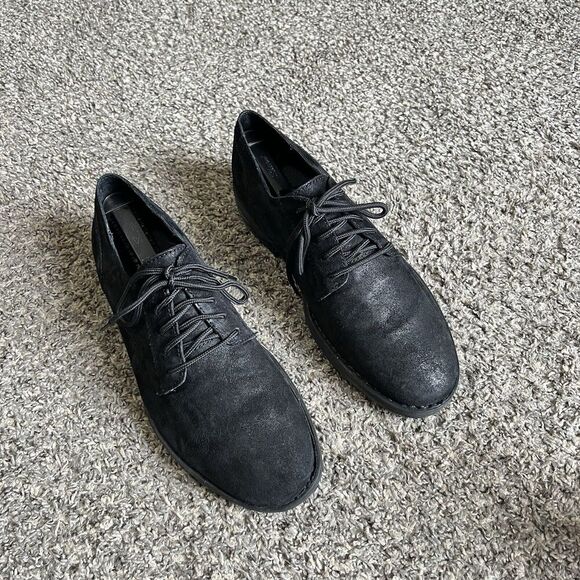 BORN Herman Black Distressed Suede Leather Oxfod Shoe Men’s 11 M Comfort - Picture 11 of 12